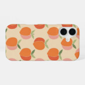 Retro Peach Motif with Grainy Texture iPhone 16 Hoesje (Achterkant horizontaal)