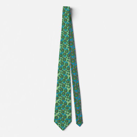 Retro Peacock Pattern Stropdas (Voorkant)