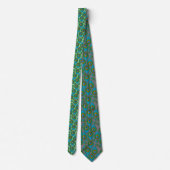 Retro Peacock Pattern Stropdas (Achterkant)