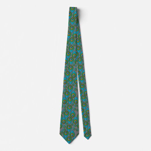 Retro Peacock Pattern Stropdas (Voorkant)