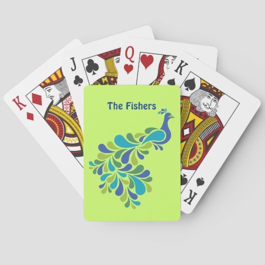 Retro Peacock Pokerkaarten (Achterkant)