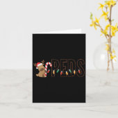 Retro Pediatrics Christmas Lights Reindeer Peds Nu Kaart (Gele Bloem)
