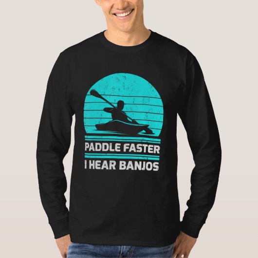 Retro  pedle sneller ik hoor banjos Kayaking T-shirt (Voorkant)