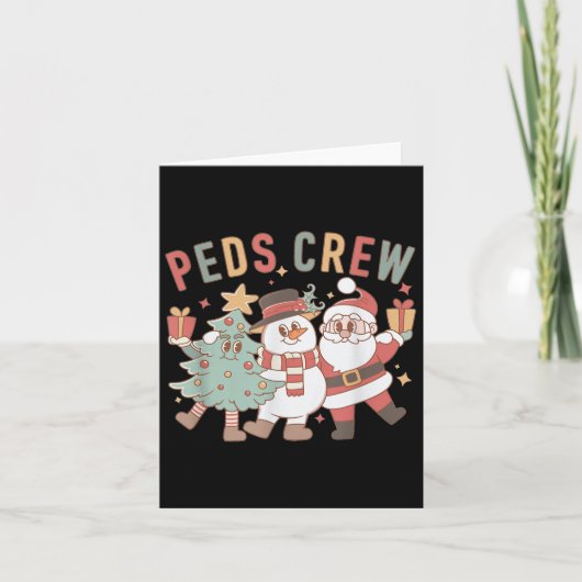 Retro Peds Crew Christmas Pediatric Nurse Nursing Kaart (Voorkant)