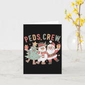 Retro Peds Crew Christmas Pediatric Nurse Nursing Kaart (Gele Bloem)