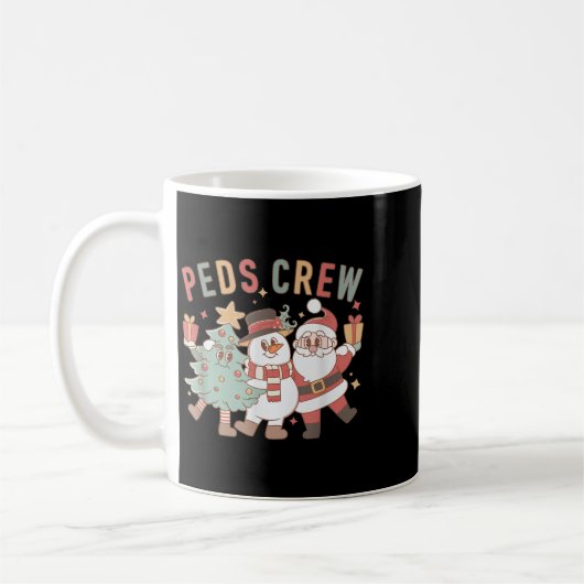 Retro Peds Crew Christmas Pediatric Nurse Nursing Koffiemok (Links)