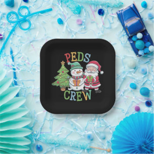 Retro Peds Crew Kerst Kinderverpleegkundige Papieren Bordje