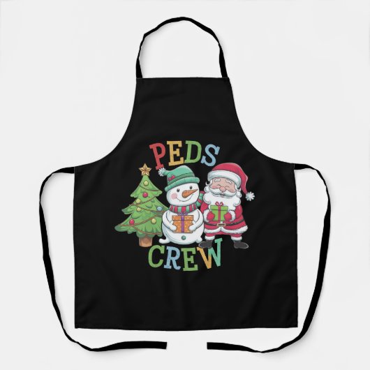 Retro Peds Crew Kerst Kinderverpleegkundige Schort (Voorkant)