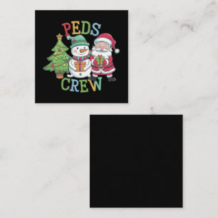 Retro Peds Crew Kerst Kinderverpleegkundige Vierkante Visitekaartje