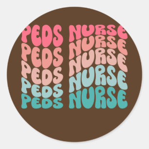 Retro Peds Nurse Pediatrische verpleegsters PEDS R Ronde Sticker
