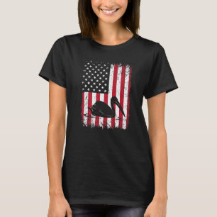 Retro Pelican American US Vlag Animal T-shirt