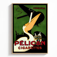 Retro Pelican Sigaretten Ad, Franse Art Deco Era