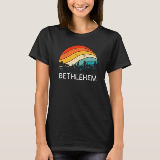 Retro Pennsylvania Bethlehem Skyline  Urban T-shirt (Voorkant)