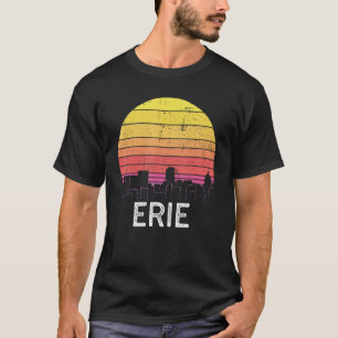 Retro Pennsylvania Erie Skyline Urban Buil T-shirt