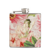 Retro Peony Flower Spring Floral Pattern Heupfles (Voorkant)