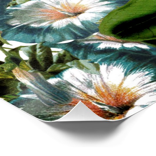 Retro Peony Flower Spring Floral Pattern Perfect Poster (Hoek)