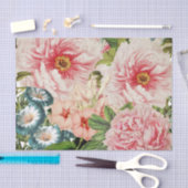 Retro Peony Flower Spring Floral Pattern Tissuepapier (Craft)