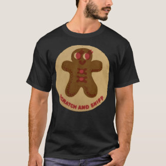 Retro peperkoek man krabben en snuiven t-shirt