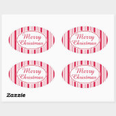 Retro Peppermint Merry kerstcadeau Label Stickers (Vel)