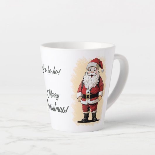 Retro Père Noël Cristmas Latte Mug (Angle droit)