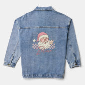 Retro Père Noël rose Noël Croyez Denim Veste (Verso)