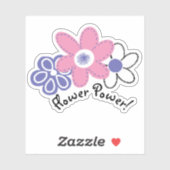 Retro Periwinkle Lavendel Roze Bloem Power Sticker (Vel)