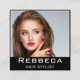 Retro Personalize Photo Hairdresser Vierkante Visitekaartje