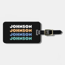 Retro Persoonlijke familienaam horizontaal