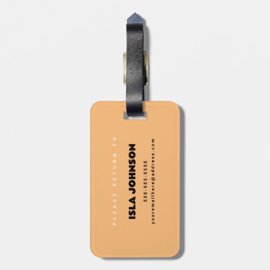 Retro Persoonlijke familienaam horizontaal Bagagelabel (Achterkant verticaal)