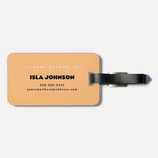 Retro Persoonlijke familienaam horizontaal Bagagelabel (Achterkant horizontaal)