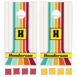 Retro Perspectiefstrepen Trouwmonogram