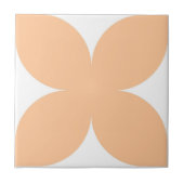 Retro perzik bloemblad Mid Century Modern Design Tegeltje (Voorkant)