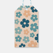 Retro Perzik Donkergroene Boho Bloem 40e Verjaarda Cadeaulabel (Achterkant)