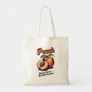 Retro Perzik  Fruit Illustratie Tote Bag
