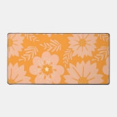 Retro Perzik Fuzz Oranje Bloempatroon Bureaumat (Voorkant)