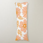 Retro  Perzik Fuzz Oranje Bloempatroon Lichaamskussen (Voorkant Verticaal)