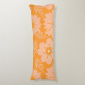 Retro Perzik Fuzz Oranje Bloempatroon Lichaamskussen (Voorkant Verticaal)