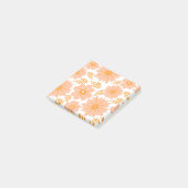 Retro  Perzik Fuzz Oranje Bloempatroon Post-it® Notes (Schuin)