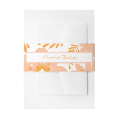 Retro Perzik Fuzz Oranje Bloempatroon Uitnodigingen Wikkel (Voorkant Voorbeeld)