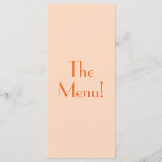 Retro Perzik Sinaasappel Kleurrijke Bold Unieke br Menu (Achterkant)