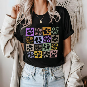 Retro PET-poot geruit T-shirt