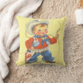 Rétro petit cowboy occidental avec le coussin de (Couverture)