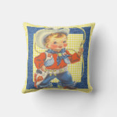 Rétro petit cowboy occidental avec le coussin de (Verso)