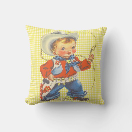 Rétro petit cowboy occidental avec le coussin de (Recto)