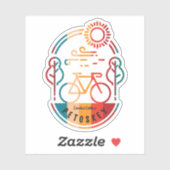 Retro Petoskey Fietsroute Sticker (Vel)