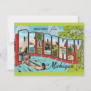Retro Petosky Michigan Groet Briefkaart