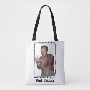 Retro Phil Collins Vintage 80s Muziek Fan Art Draagtas