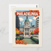 Retro Philadelphia Briefkaart (Voorkant / Achterkant)