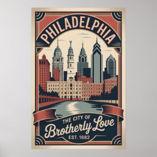 Retro Philadelphia Pennsylvania Reisposter Poster