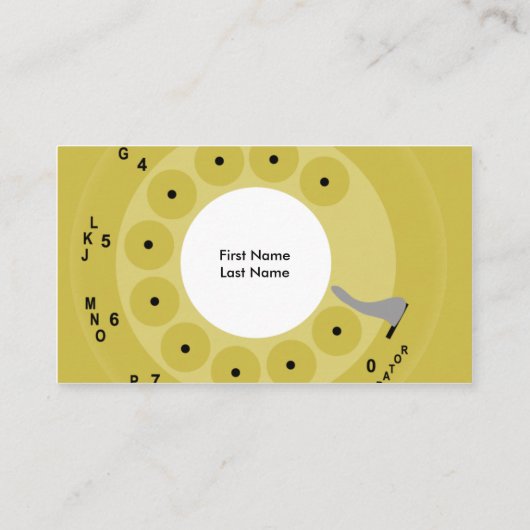 Retro Phone Yellow Business/Profile Card Visitekaartje (Achterkant)